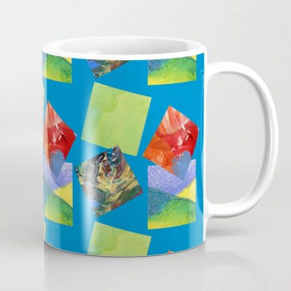 Painted Squares Jiggle - Blue Coffee Mug