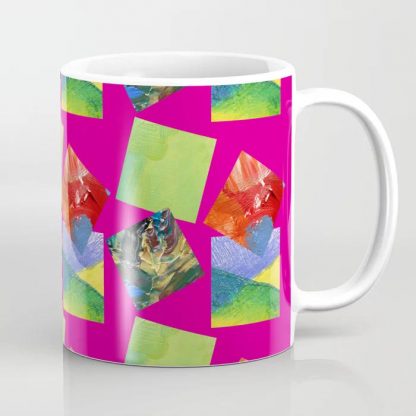 Painted Squares Jiggle - Pink Coffee Mug