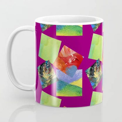 Painted Squares Jiggle - Plum Coffee Mug