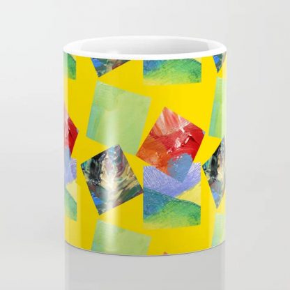 Painted Squares Jiggle - Yellow Coffee Mug